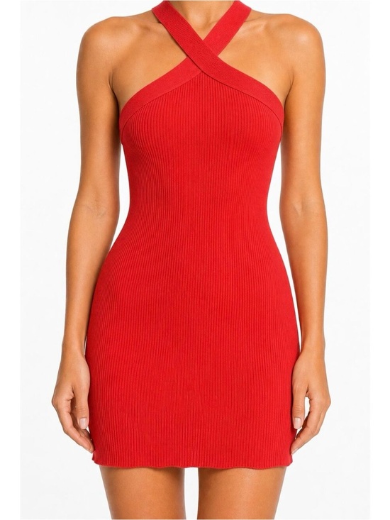REVOLVE Dresses & Skirts - House of Harlow 1960 Ribbed Knit Coral Bodycon Halter Mini Party Night Out Dress